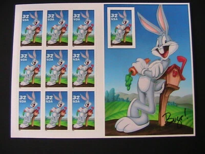 1997 32 cent Bugs Bunny full Sheet of 10 Scott #3137 Mint NH Free Shipping - Image 1 of 4