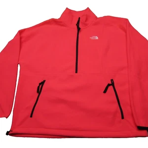 The North Face Jacket Mens Large Salmon Drawcord Hem 1/2 Zip Fleece Pullover - Picture 1 of 15