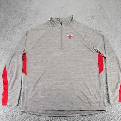 Chicago Bulls Jacket Mens XXL Gray Heather Milo Quarter-Zip Pullover Top NBA - Image 1 of 4
