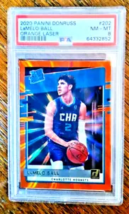 2020 Panini Donruss LaMelo Ball #202 Rookie Parallel Orange Laser PSA 8 - Picture 1 of 2