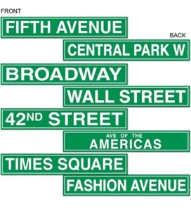 Beistle NYC Street Sign Decoration - Picture 1 of 1