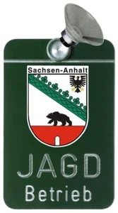 Autoschild mit Landessymbol Jagdbetrieb Jagdschild Jagdschutz Wappen Aluschild - Bild 1 von 9