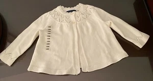 RALPH LAUREN-BABY GIRL CARDIGAN-IVORY-100% COTTON-18 MONTHS-BRAND NEW W/O TAG! - Picture 1 of 3