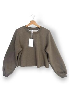 And Other Stories Brown sweatshirt size S cropped raw hem soft casual top
