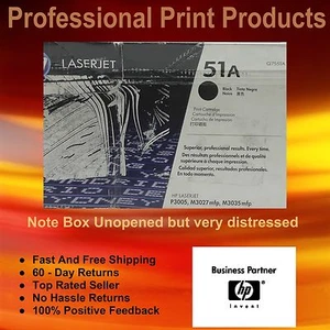 Genuine HP Q7551A Toner 51A LaserJet P3005, M3027 mfp, M3035 mfp   Box UnOpened  - Picture 1 of 9