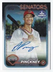 2024 Topps Pro Debut #PD-117 Andrew Pinckney Autogramm ~ Harrisburg Senators - Bild 1 von 2