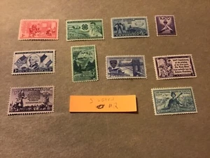 10 verschiedene Einzelmarken von 1951 und 1952. Top Zustand..N.H. - Bild 1 von 5