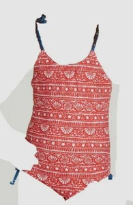 $99 Billabong Kid's Girl Red White Stretch One-Piece Spaghetti-Strap Swimsuit 14 - Picture 1 of 3