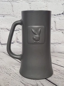 "Taza de vidrio Playboy vintage gris mate 6,25"" de alto café cerveza jarra Stein Bar" - Imagen 1 de 7
