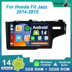 For Honda Fit Jazz 2014-2015 Car Stereo Navi Android 14 Car Play DAB+ Head Unit - Picture 1 of 18