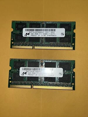 MICRON 4GB (2X2GB) 1Rx8 PC3-8500S Laptop Memory RAM MT8JSF25664HZ-1G1D1 - Image 1 of 2