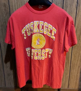 Tuskegee University Shirt vintage 80s red XL Champion Alabama single stitch - Picture 1 of 4