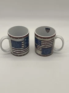 LANG AND WISE OLD GLORY 1998 Sherri Buck Baldwin Coffee Mugs Lot of 2 - Picture 1 of 6