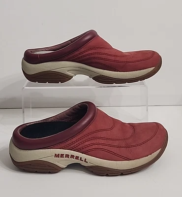 Mulas deslizantes acolchadas Merrell Moc Primo rojo tierra talla EE. UU. 6,5 Reino Unido 4 UE 37 Foto 1 de 4