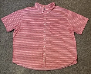 Izod Button Up Shirt Men’s 4XL XXXXL Short Sleeve Pink Flamingos AOP Casual - Picture 1 of 8