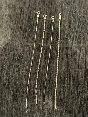 "Lindo juego de pulsera apilable pequeña vintage ~ plata de ley ~ 4 piezas ~ 7,5"" ~ 0,925 ~" Foto 1 de 4