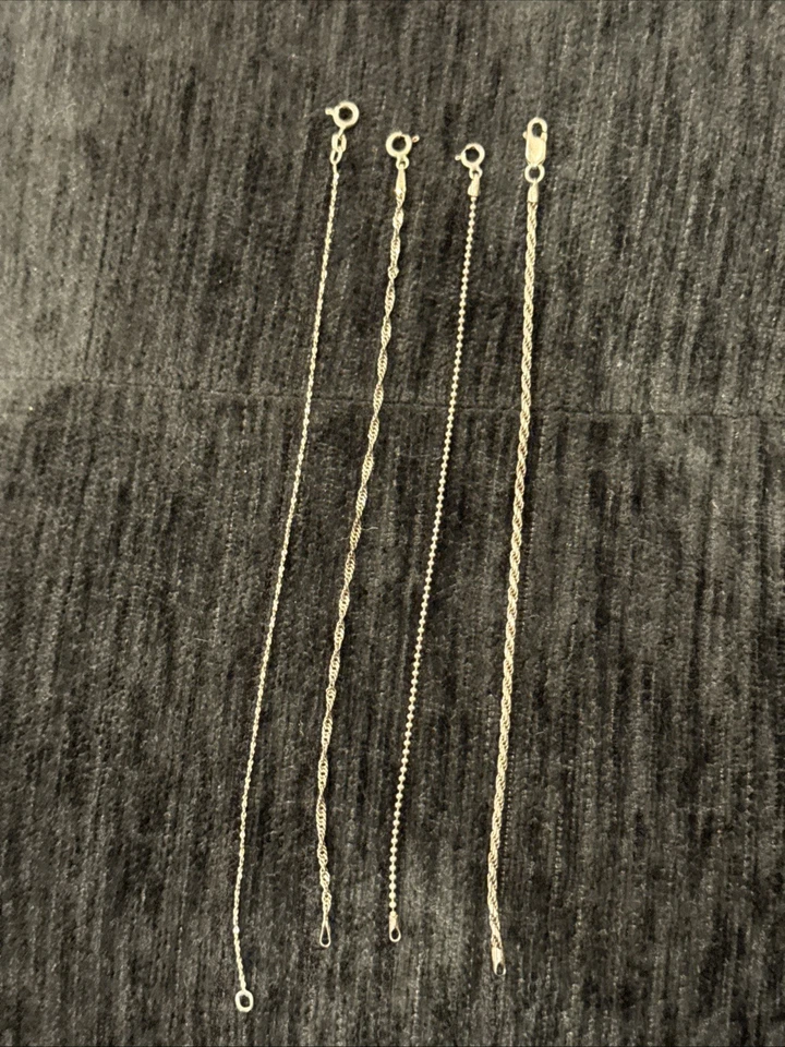 Vintage~Sterling Silver~4 Piece Cute Petite Stackable Bracelet Set~7.5”~.925~ - Image 1 of 4