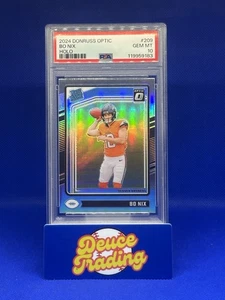 Panini Donruss Optic Rated Rookie Bo Nix #209 Holo Prizm (RC) 2024 PSA 10 - Imagen 1 de 3