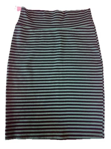 Falda lápiz elástica a rayas verde negra talla M retro Lula Roe pin up gótico punk - Imagen 1 de 5