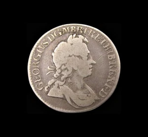 GEORGE I 1724 SILVER SHILLING - ROSES & PLUMES IN ANGLES - Picture 1 of 2