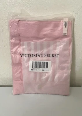 Victoria Secret Pocket Tote Bag Pink White Heritage Stripe Travel - Image 1 of 4