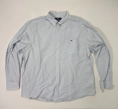 Vineyard Vines Men's XL Classic Fit Tucker Shirt Linen Blend Fish Print Outdoor - Image 1 of 4