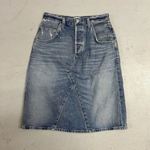 Gonna denim Citizens of Humanity 27 blu lunga midi jeans elasticizzata made in USA CoH - Foto 1 di 15