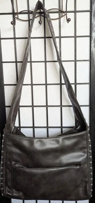 Urban Expressions Large Soft Faux Leather Crossbody Bag Dark Chocolate Black NWT - Image 1 of 4