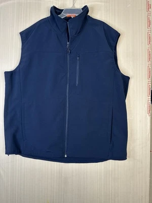 ST JOHN'S BAY men's Navy Blue Lined Vest SZ XXL Full Zip w Pockets WindProof - Image 1 of 4