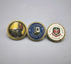 Lot Collectible Rare Golf Ball Markers 81st PGA Medinah St Andrews Pinehurst Vtg - Picture 1 of 6