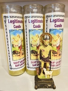Velas (3) Y Personaggi De San Lazaro Babalu Aye Santeria Egun - Foto 1 di 1
