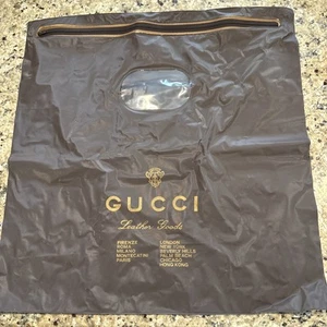 Vtg GUCCI Leather Goods Travel Wardrobe Zipper Bag DUST COVER Plastic Sleeper - Picture 1 of 7