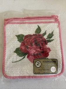 Paket mit 2 Vintage Hanson Rose Topflappen Topflappen Handschuhe NEU Made in USA - Bild 1 von 7