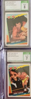 2x Diamond Studd RC CSG 8 SCOTT HALL 1992 Topps UK WCW Jimmy Garvin ERROR #35 49 - Image 1 of 2