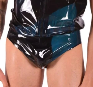 Large Jock POLYMORHE Latex Jockstrap Peacock Black UN-82M 8 - Picture 1 of 3