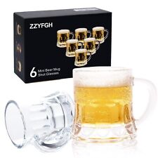 Shot Glasses with Handle, Mini Heavy Base Clear Beer Mugs, 1.8 Ounce, Set of ...