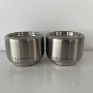 Cole and Mason Burley 1.5" Stackable Salt & Pepper Shakers Stainless Steel - Picture 1 of 6