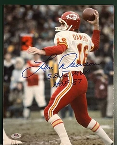 LEN DAWSON HOF 87 MVP Signed Autographed Auto 11x14 Photo Kansas City Chiefs PSA - Picture 1 of 3
