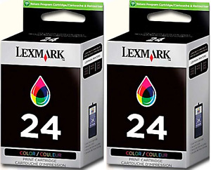 New Genuine Lexmark 24 2PK Ink Cartridge X Series X4530 X4550 Z Series Z1420