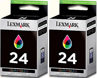 New Genuine Lexmark 24 2PK Ink Cartridge X Series X4530 X4550 Z Series Z1420 - Image 1 of 3