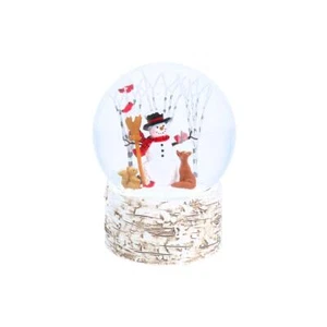 Muñeco de nieve Gisela Graham con animales del bosque - Cúpula de música de resina 14 cm - Imagen 1 de 1