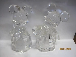 LENOX Crystal MINNIE & MICKEY MOUSE Disney Showcase Sculpture Mickey - Picture 1 of 3