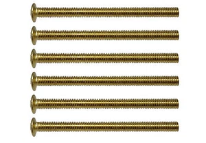 Brass 50mm Long Electrical Plug Socket Box Screws M3.5 (3.5mm) 6 Pack - Picture 1 of 4