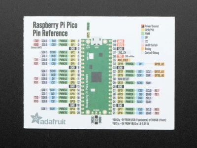 Adafruit GPIO-Referenzkarte für Raspberry Pi Pico, 4901 - Bild 1 von 3