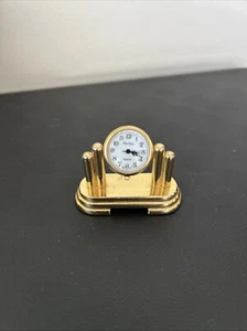Wallace Silversmiths vergoldete Mini Garriage Clock 2" - braucht Batterie - Bild 1 von 4