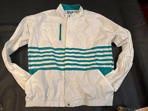 VTG 80's RHM DOCKWEAR Aqua Jogger Nautical Zip Windbreaker Jacket Medium - EUC - Picture 1 of 8