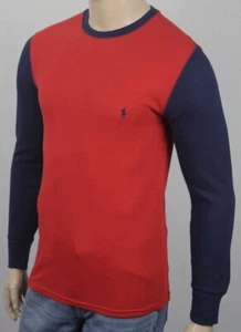 Polo Ralph Lauren Rojo Cuello Redondo Waffle Camisa Térmica para Dormir Azul Marino Poni Nueva con Etiquetas - Imagen 1 de 1