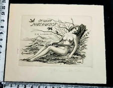 EX LIBRIS TOP L 219 ' EROTIC ANNO 1960 ! ' - * JULIO FERNANDEZ SAEZ * - C SIGNED