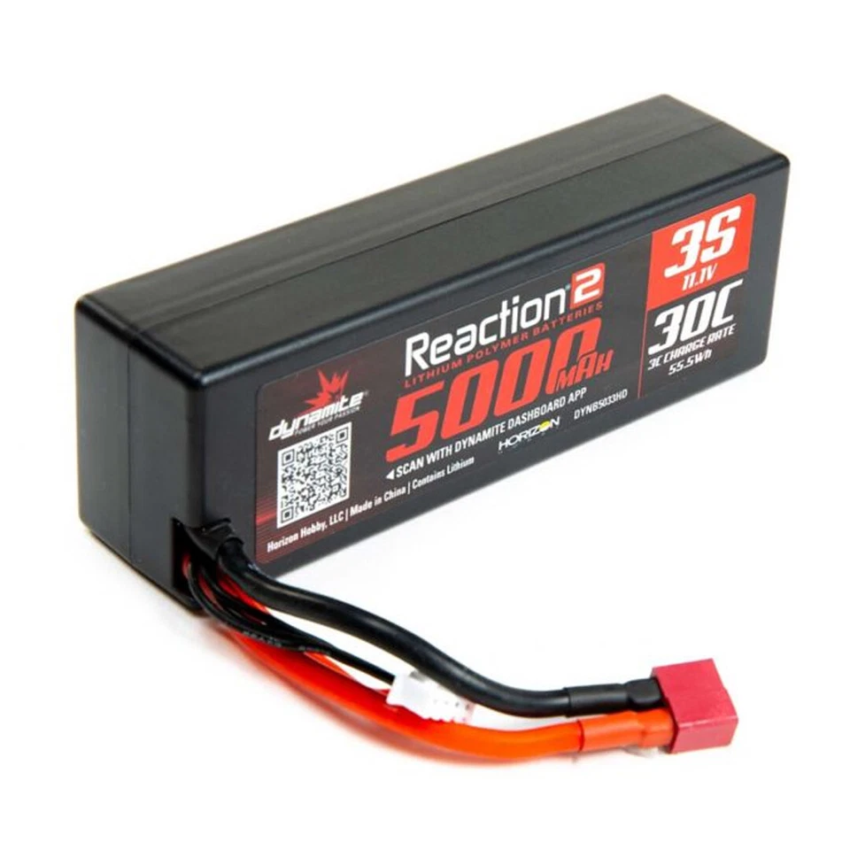 NEW Dynamite Reaction 2 11.1V 5000mAh 30C 3S Hardcase LiPo Battery Deans - Image 1 of 1