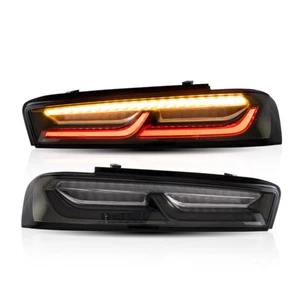 Pair LED DRL Tail Lights For Chevrolet Camaro 16 17 18 White Smoked Rear Lights - Picture 1 of 8